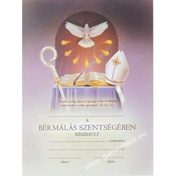 Bérmálási emléklap - 18x24cm - FIO-30