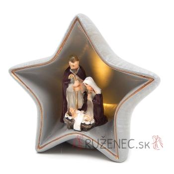 Betlehem LED világítással - 9x10x5cm