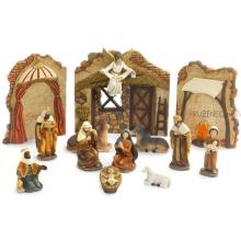 Betlehem figura készlet - 10cm + házikóval