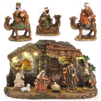 Betlehem figura készlet - 13cm + házikóval - 
