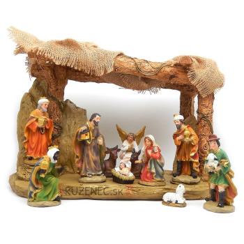 Betlehem LED világítással - 20x25x10cm - zenével