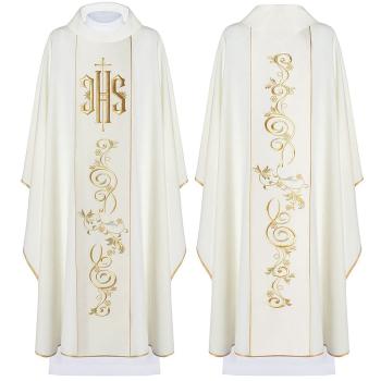 Fehér hímzett miseruha IHS + ornamentum