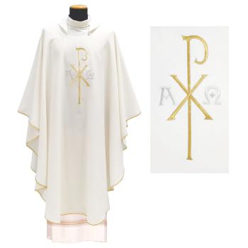 <br>Fehér hímzett miseruha A + Omega + Px hímzéssel