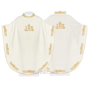 Fehér hímzett miseruha IHS mintával - extra