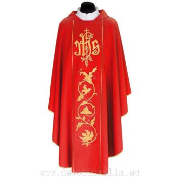 Piros hímzett miseruha IHS + mintával