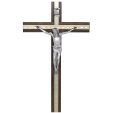 Fa kereszt 25cm - fém betéttel