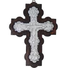 Fa kereszt 29cm - fém betéttel