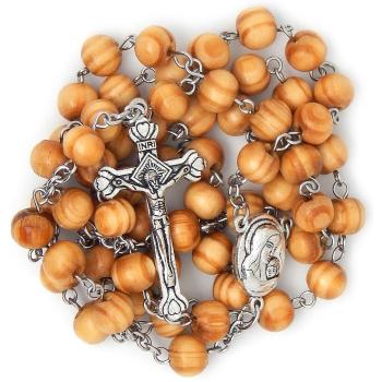 Fa rózsafüzér - 7mm naturszín gyöngyökből