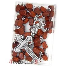 Fa rózsafüzér - 5x8mm-es barna fa gyöngyökből