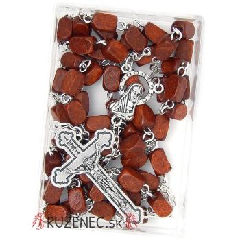 Fa rózsafüzér - 5x8mm-es barna fa gyöngyökből