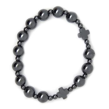 Rózsafüzér karkötő hematit 10mm