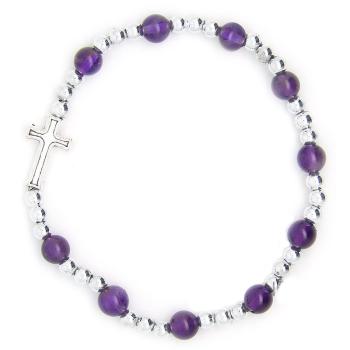 Rózsafüzér karkötő - Ametiszt