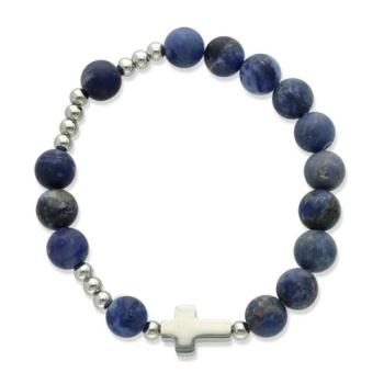 Exkluzív rózsafüzér karkötő - szodalit gyöngyök