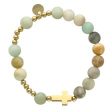 Exkluzív rózsafüzér karkötő - amazonit gyöngyök