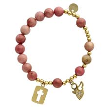 Exkluzív rózsafüzér karkötő - rodochrozit gyöngyök