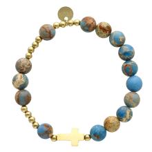 Exkluzív rózsafüzér karkötő - afrikai türkiz gyöngyök