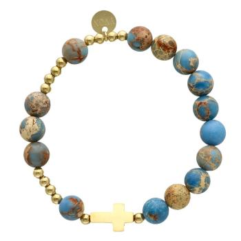 Exkluzív rózsafüzér karkötő - afrikai türkiz gyöngyök