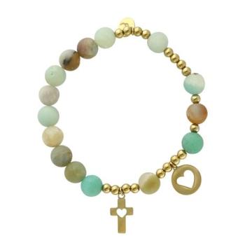 Exkluzív rózsafüzér karkötő - amazonit gyöngyök