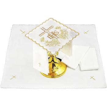 Miséző textil garnitúra IHS + kereszt mintával