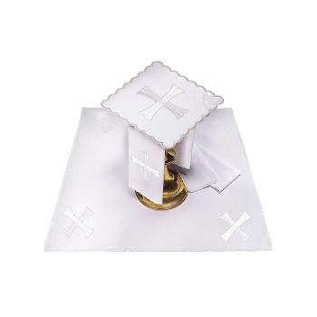 Miséző textil garnitúra fehér kereszt mintával