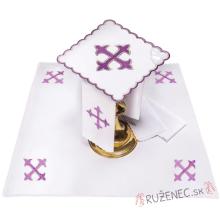 Miséző textil garnitúra lila kereszt