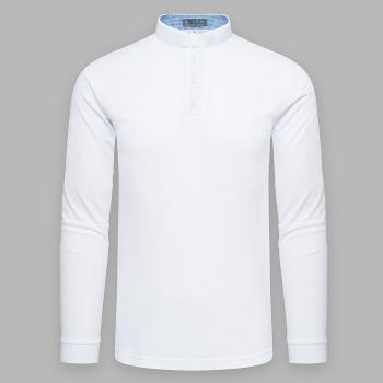 Papi kollárés póló ing - hosszú ujjú - fehér