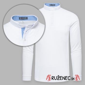 Papi kollárés póló ing - hosszú ujjú - fehér