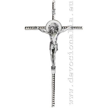 Fémfeszület 21cm gravírozott - ezüstszín