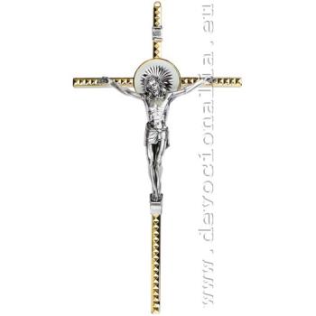 Fémfeszület 21cm gravírozott - aranyszín