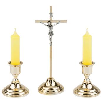 Fém feszület + 2 gyertyatartó szett - ZL