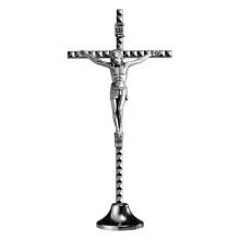 Talpas fém feszület 13 cm - nikkelszín