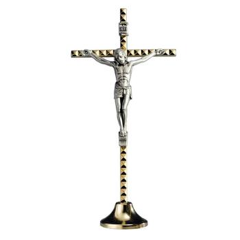 Talpas fém feszület 13 cm - aranyszín