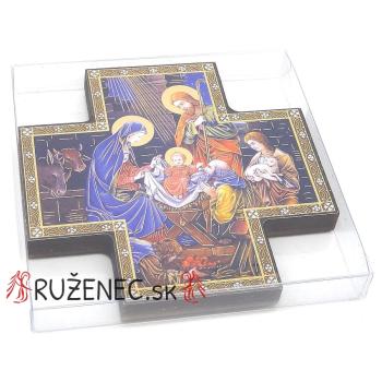 Karácsonyi kereszt ikon - 15x15cm - felfüggeszthető