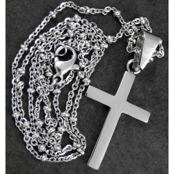 Kereszt lánccal - nemesacélból