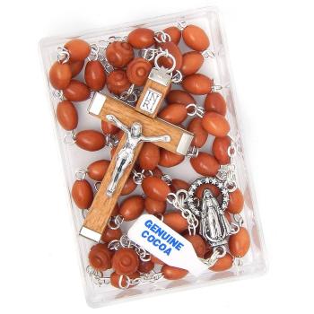 Fa rózsafüzér - kakaófa gyöngyökből 7x6mm