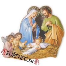 Karácsonyi hűtőmágnes - Szent család + angyalok