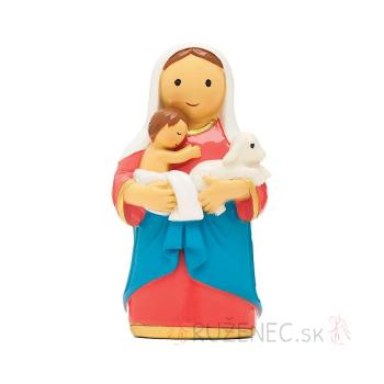 Mária gyermek Jézussal + bárány - 8 cm