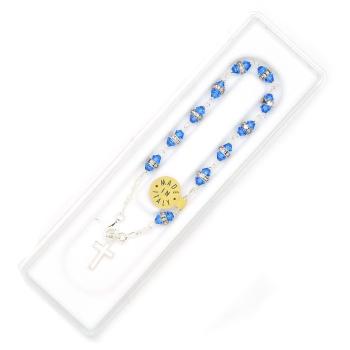 Rózsafüzér karkötő - Swarovski - kék
