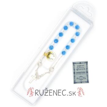 Rózsafüzér karkötő - Swarovski - kék 6mm