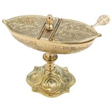 Tömjéntartó - sárgaréz 13cm