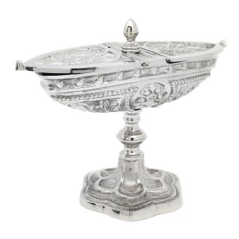 Tömjéntartó - nikkelezett 18cm