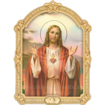 Fa plakett - 17x23cm - Jézus Szíve