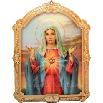 Fa plakett - 17x23cm - Mária Szíve