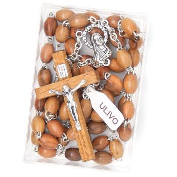 Fa rózsafüzér - 6x8mm olivafa gyöngyökből