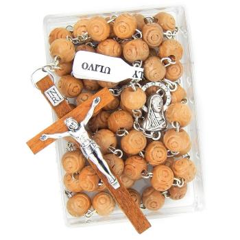 Fa rózsafüzér - 8mm olivafa golyókból