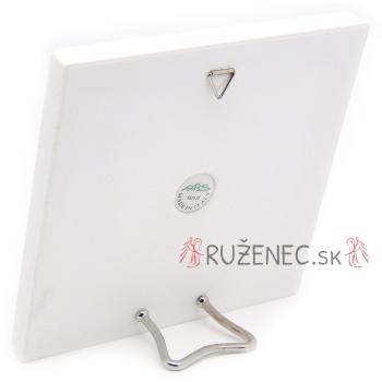 Plakett - 11x11cm - kőhatású - Angyal