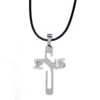 Fém medál bőrszíjon - Jesus