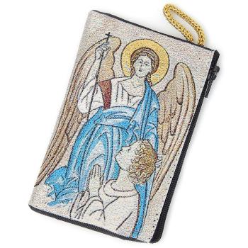 Szövött rózsafüzértartó tasak - Őrangyal