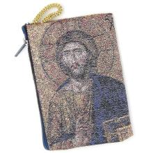 Szövött rózsafüzértartó tasak - Jézus