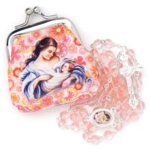 Rózsafüzér nyitható tasakban - rózsaszín